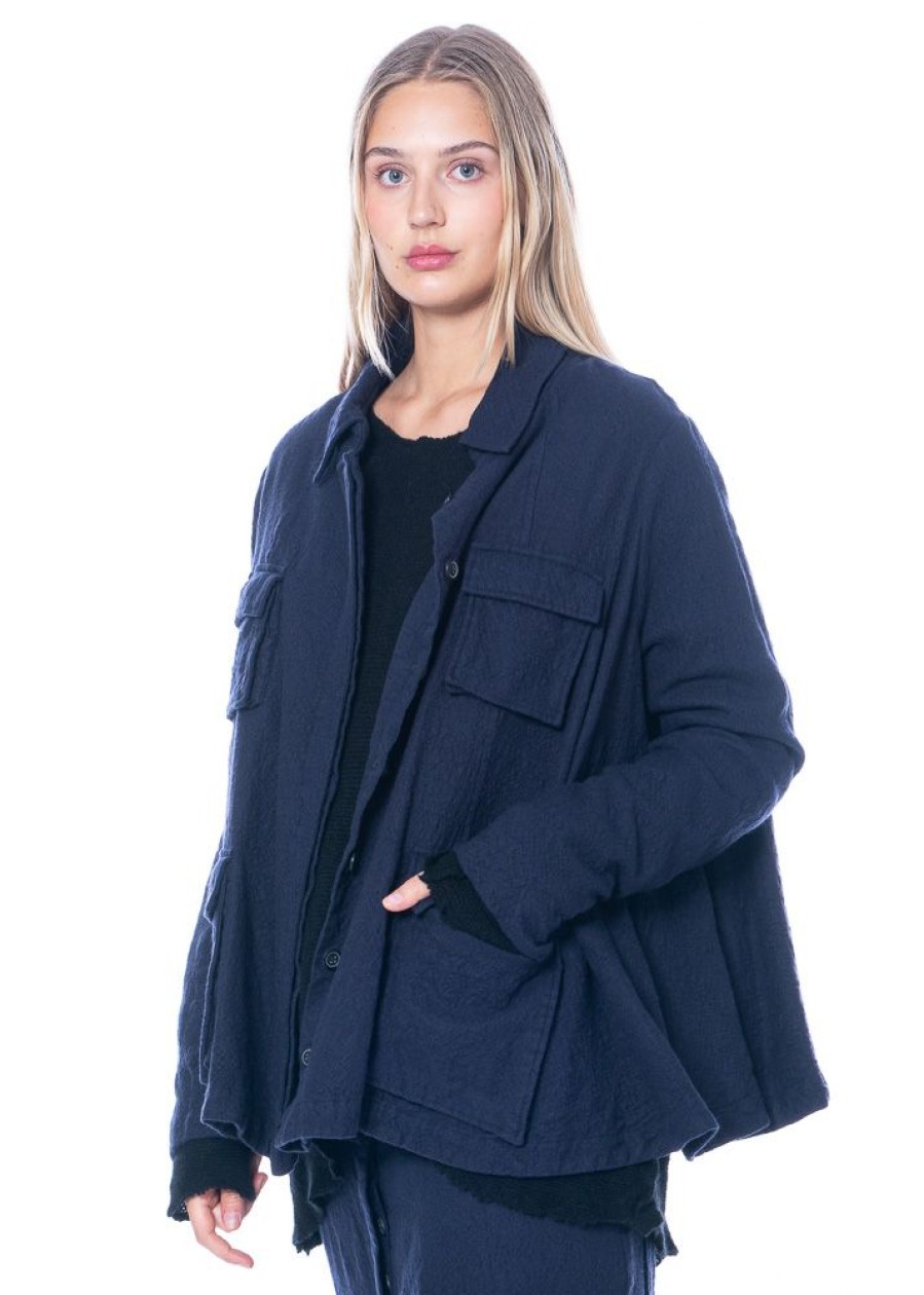 RUNDHOLZ DIP Rundholz Dip, Strukturierte Jacke Aus Reiner Schurwolle Mit Frontalen Pattentaschen 2232191105 Online