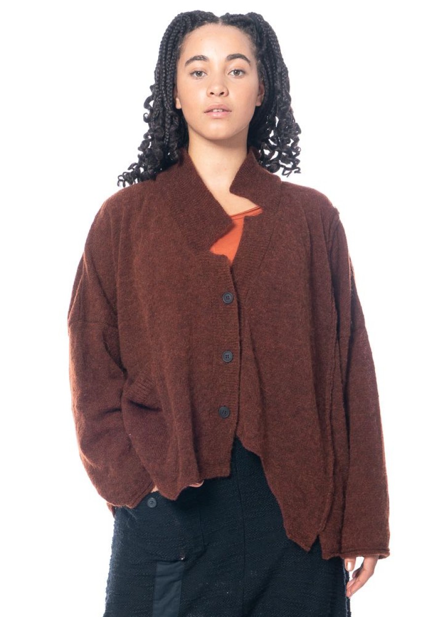 PAL OFFNER Pal Offner, Gekurzte, Asymmetrische Winterstrickjacke In Lockerer Passform Clearance