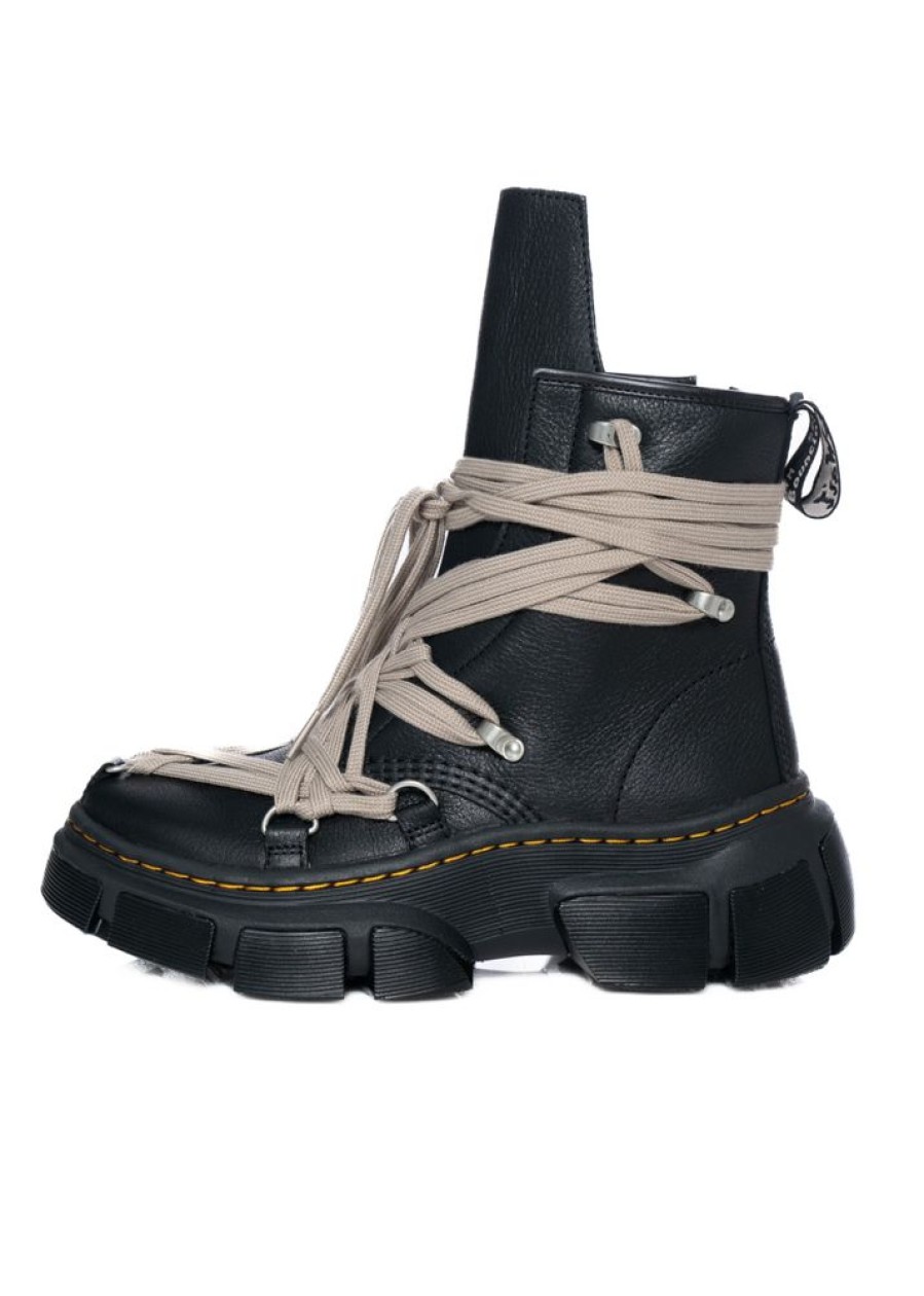 DRKSHDW by Rick Owens Dr. Martens X Rick Owens, Hoher Lederstiefel Mit Pentagram-Schnurung Hot