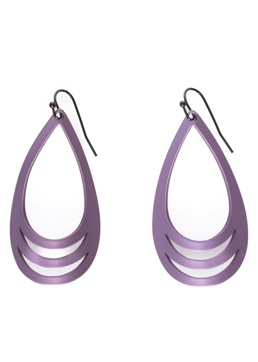 PLEATS PLEASE ISSEY MIYAKE Pleats Please Issey Miyake, Aluminium Ohrring Frozen Flower Purple Clearance