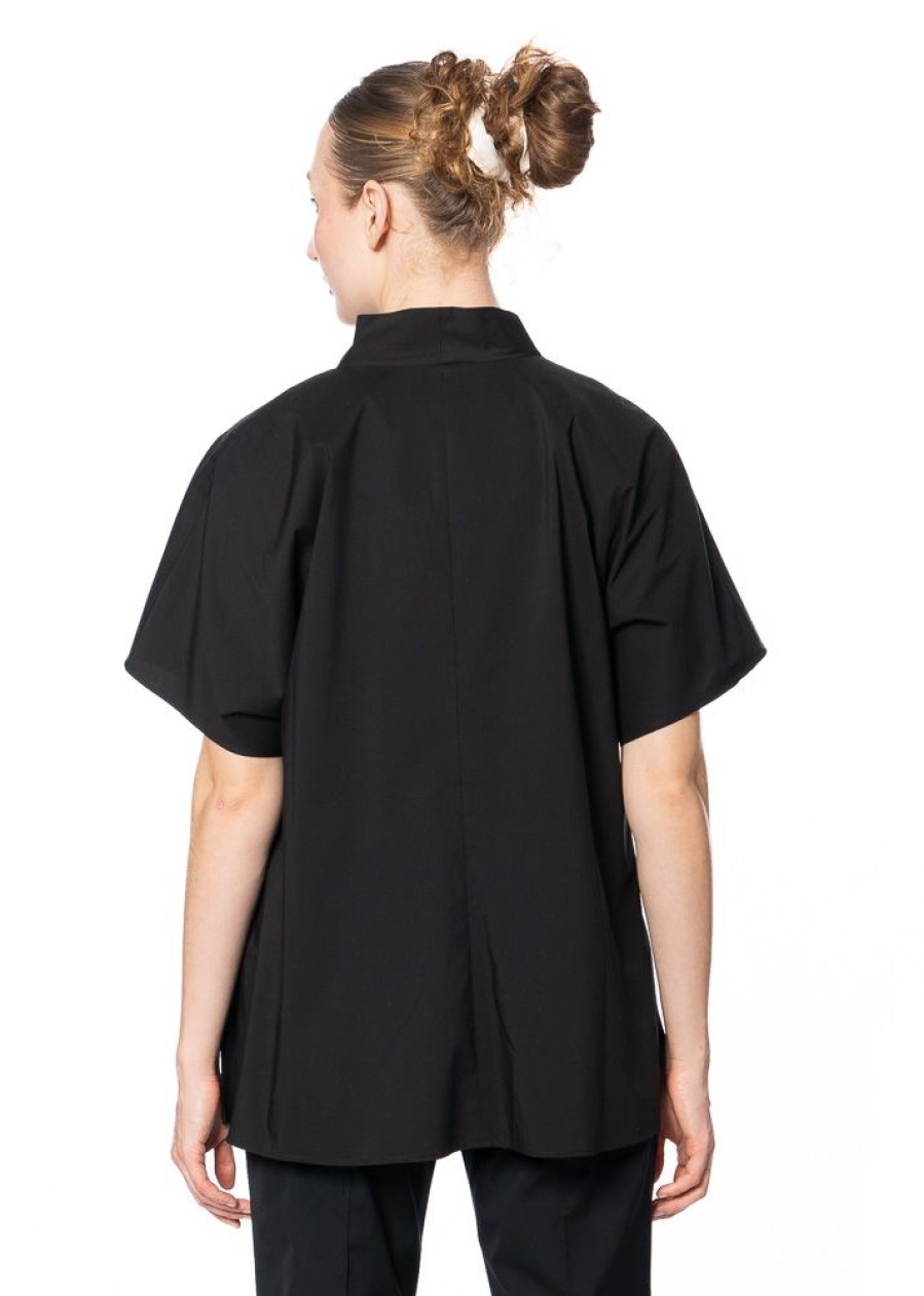 ULI SCHNEIDER Uli Schneider, Minimalistische Bluse Aus Leichter Baumwolle Mit Kurzen Armeln Black New