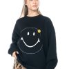 JOSHUAS Joshuas, Schwarzes Sweatshirt Mit Rundhalsausschnitt Und Smiley-Motiv Black Best