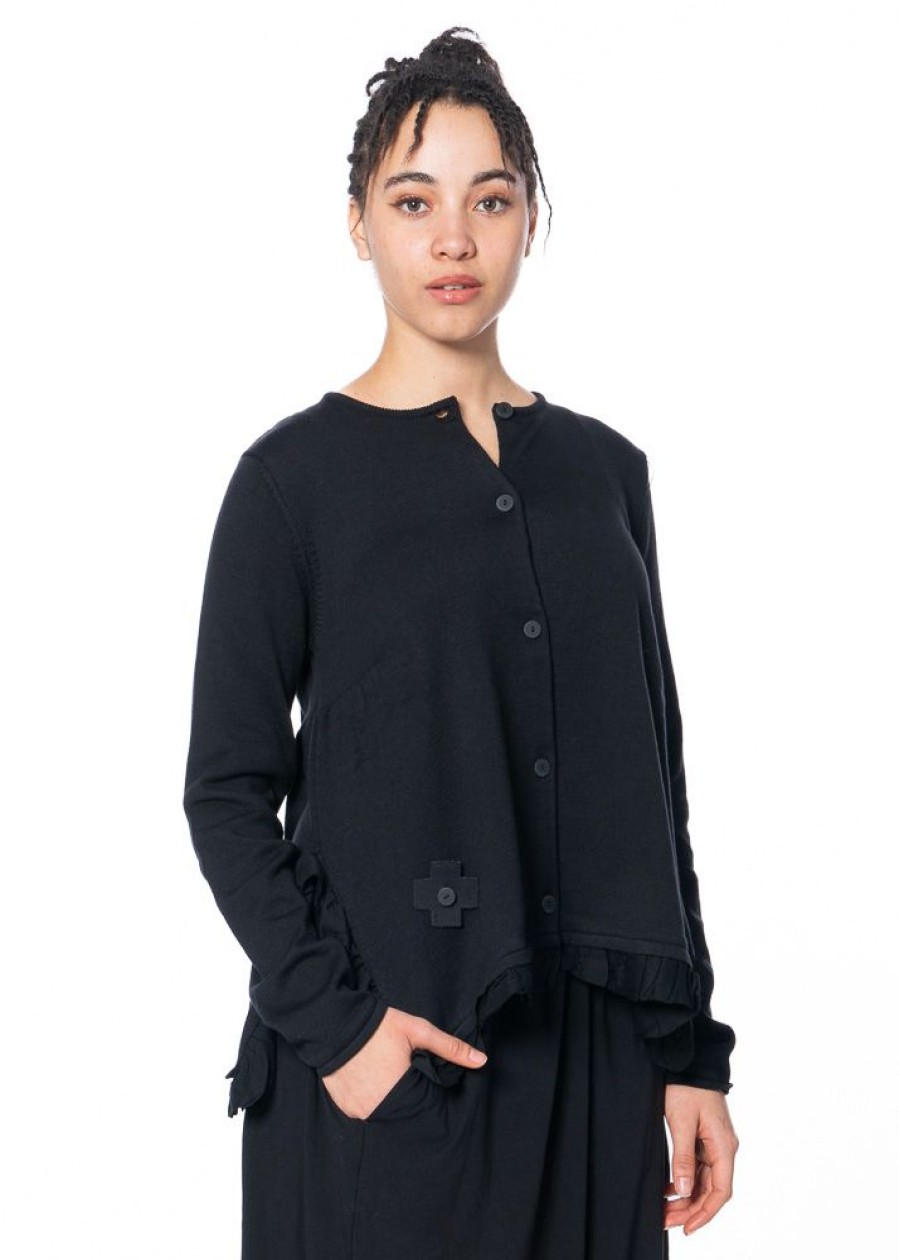 PLUSLAVIE Pluslavie Plu, Leichte Strickjacke Gilet En Voile Black Wholesale