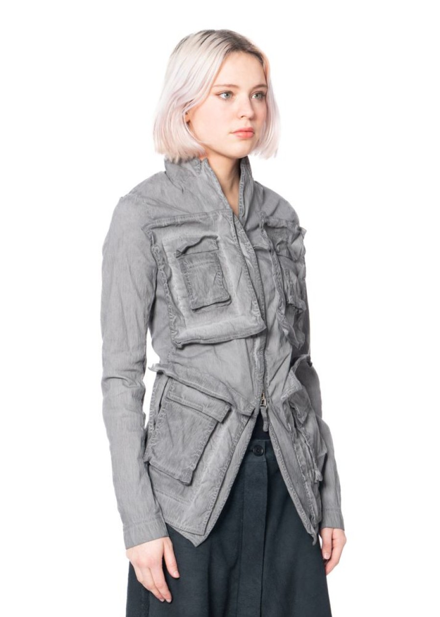 RUNDHOLZ DIP Rundholz Dip, Ausgefallene Jacke Mit Aufgenahten Taschen 1242391106 C.Coal 70% Cloud New