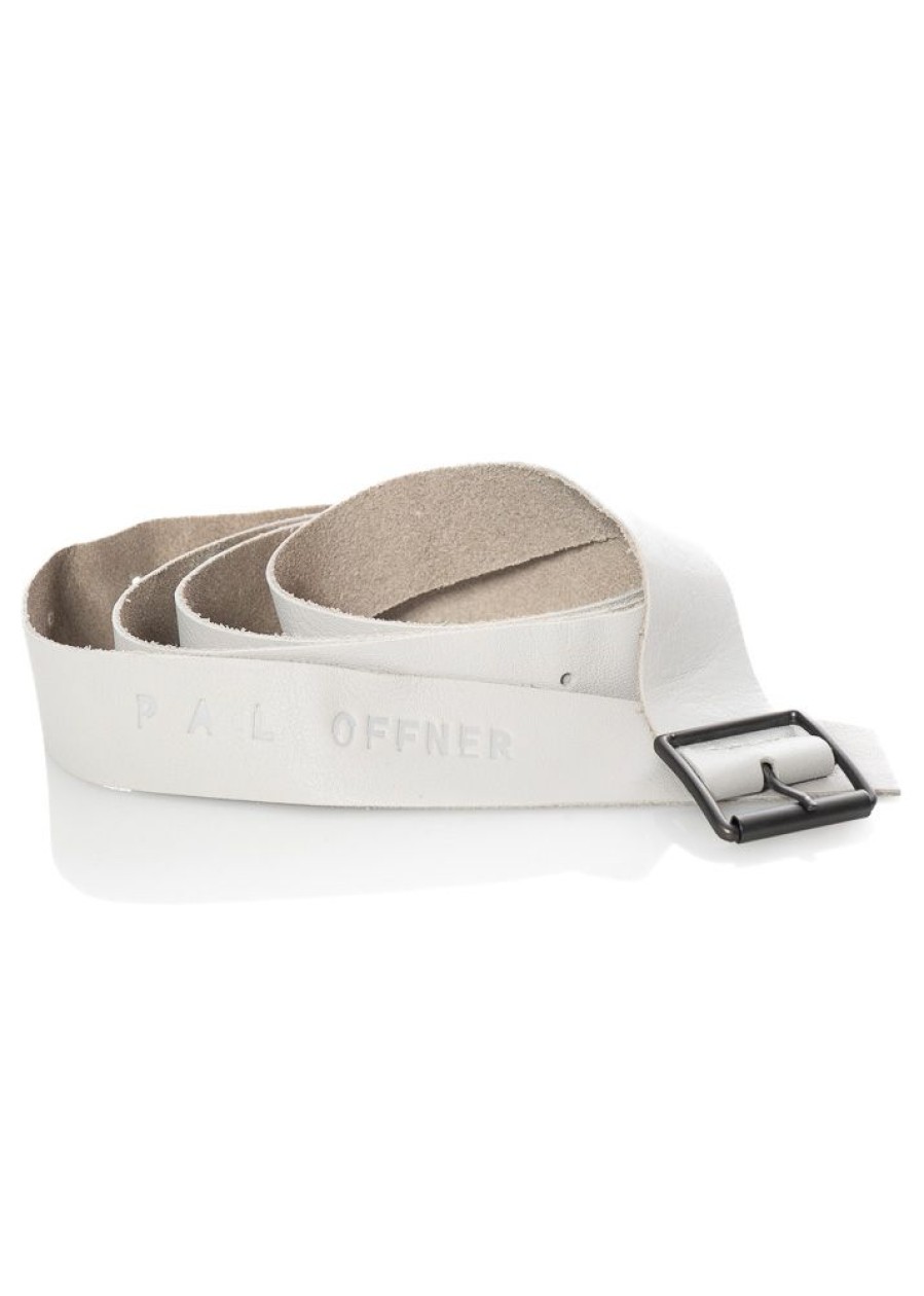 PAL OFFNER Pal Offner, Weicher Ledergurtel Mit Logodruck Cement Grey Clearance