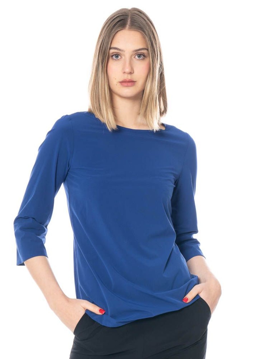 KATHARINA HOVMAN Katharina Hovman, Puristisches Top Mit 3/4 Arm 221335 Royalblue Hot