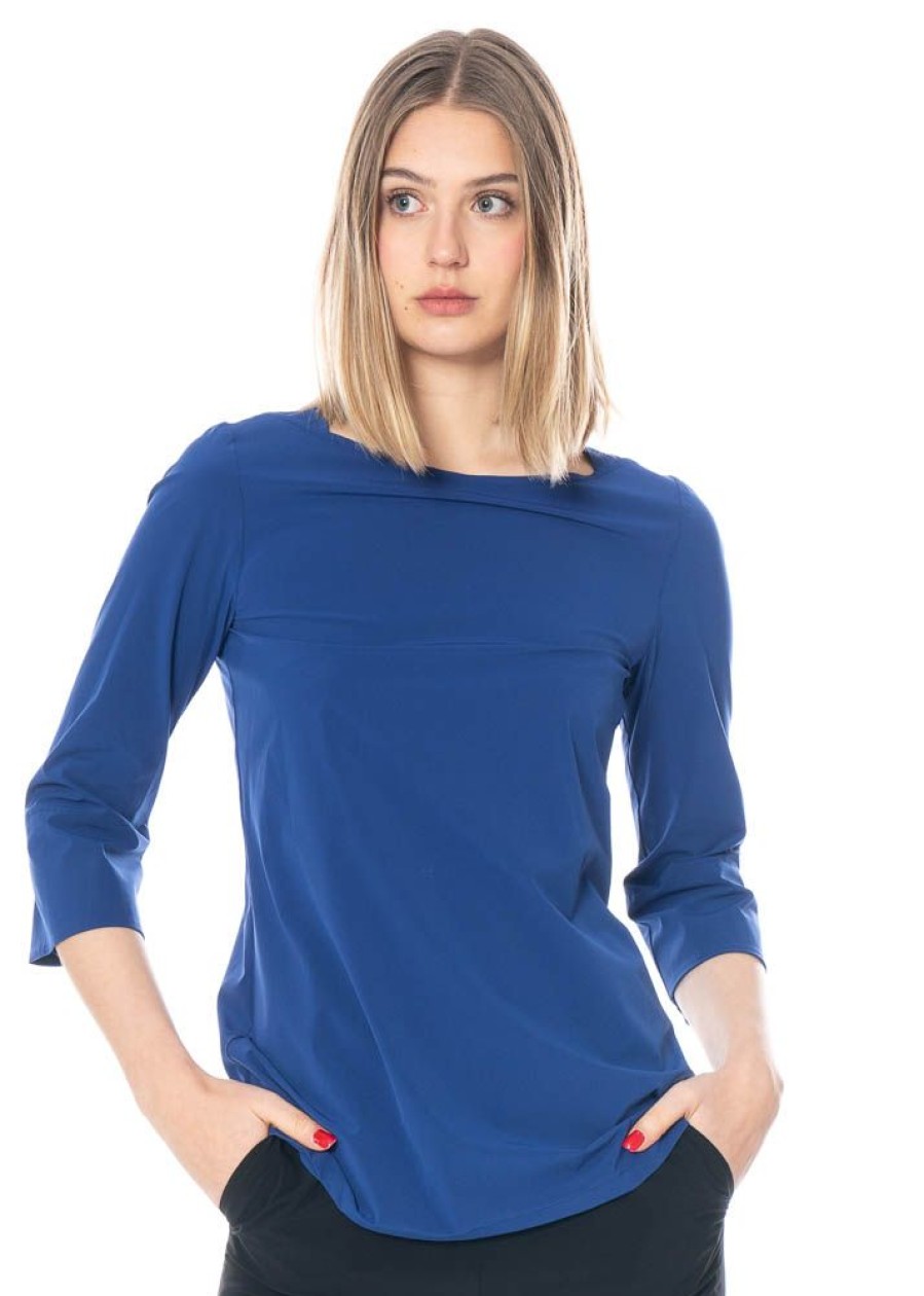 KATHARINA HOVMAN Katharina Hovman, Puristisches Top Mit 3/4 Arm 221335 Royalblue Hot