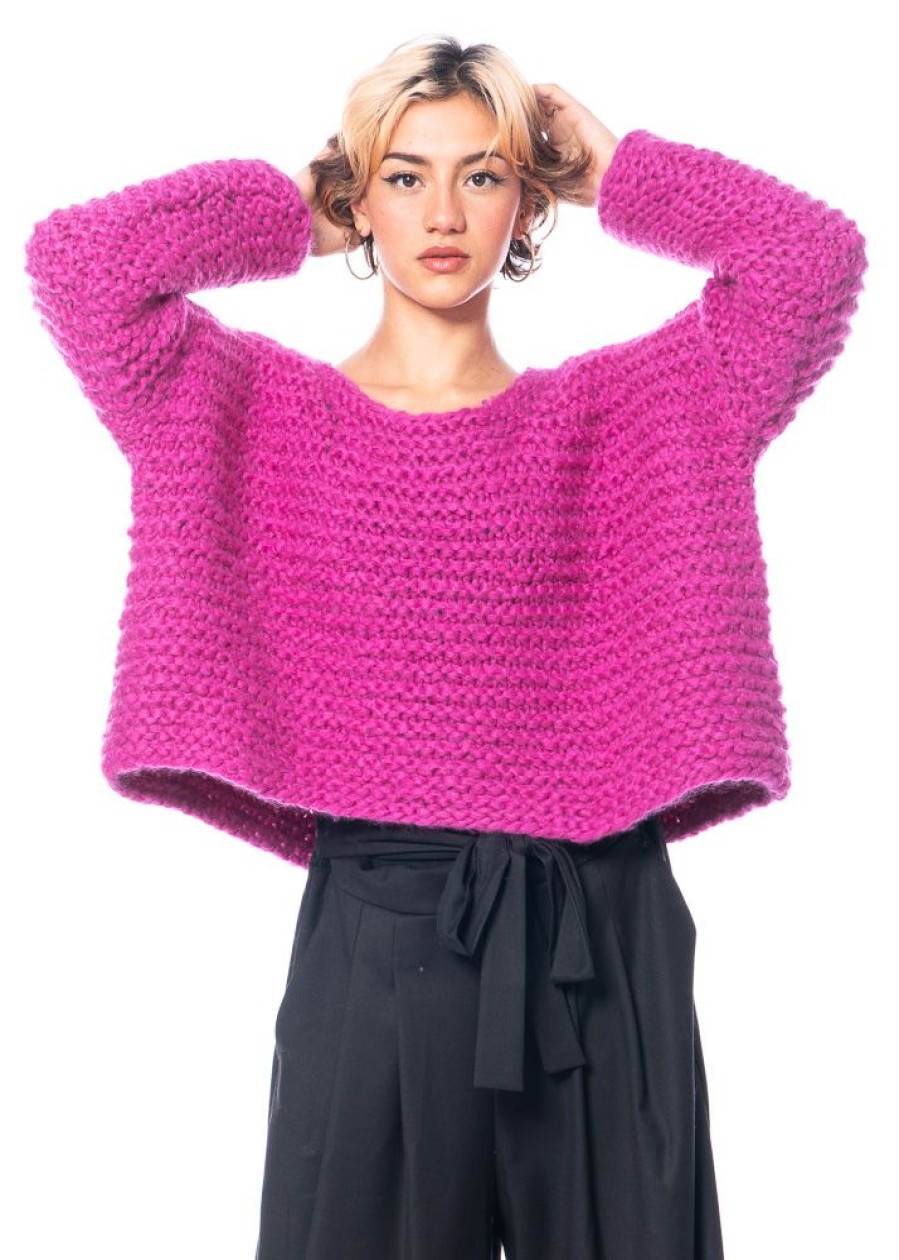 F CASHMERE F Cashmere, Handgestrickter Pullover Aus 100% Kaschmir Lea 10 Pink New