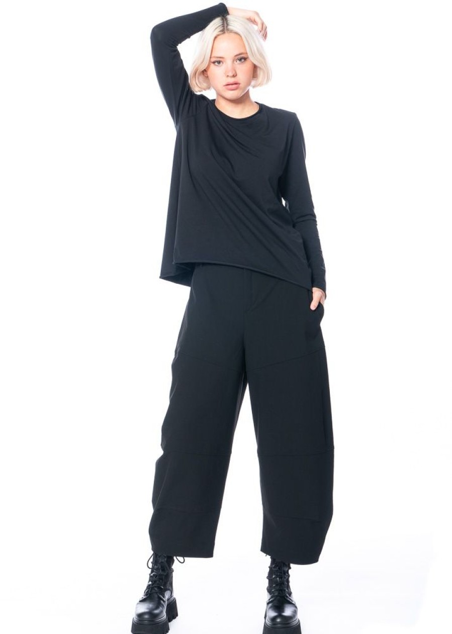 YUKAI Yukai, Bequeme Weite Schwarze Hose Wholesale