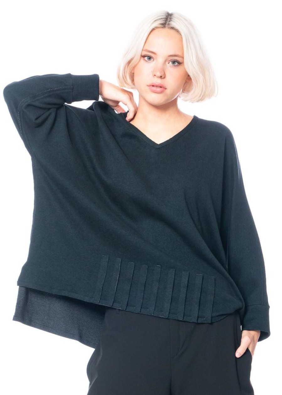 KEDZIOREK Kedziorek, Langarmeliges Oversize-Baumwollshirt Mit Aufgesetzten Abnahern 4941 New