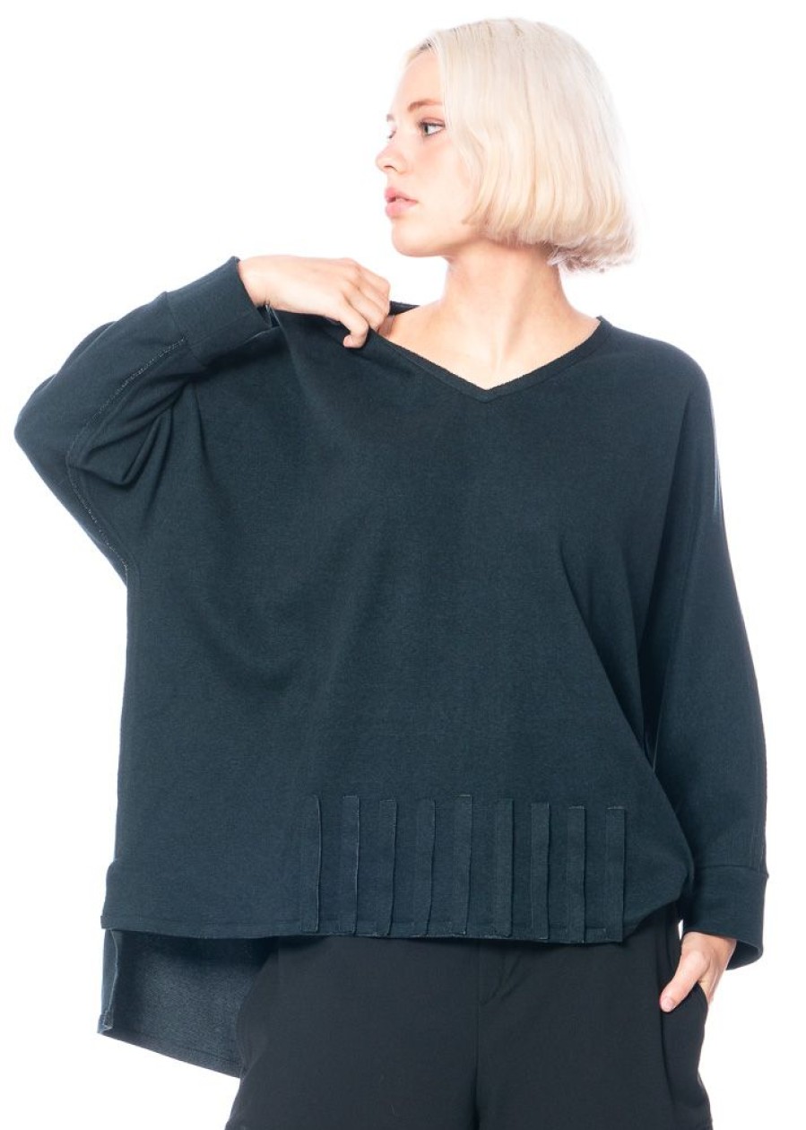 KEDZIOREK Kedziorek, Langarmeliges Oversize-Baumwollshirt Mit Aufgesetzten Abnahern 4941 New