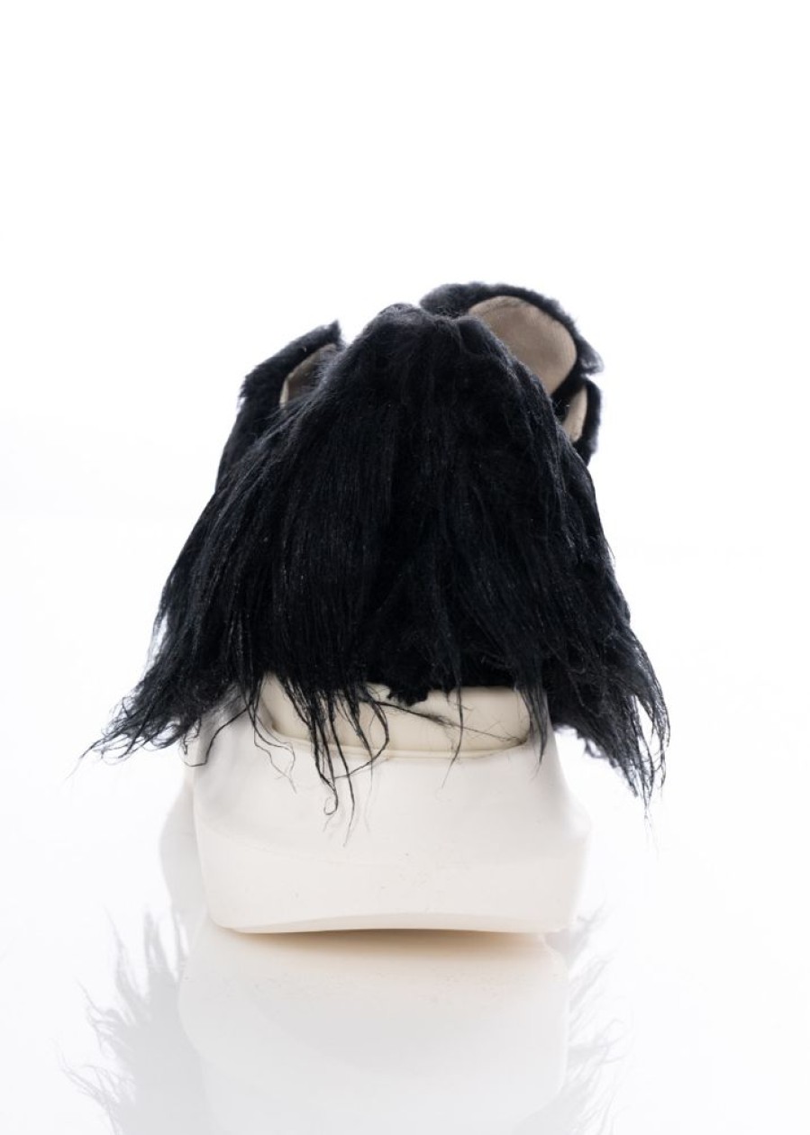 DRKSHDW by Rick Owens Drkshdw By Rick Owens, Gemutlicher Schnursneaker Mit Fellapplikation New