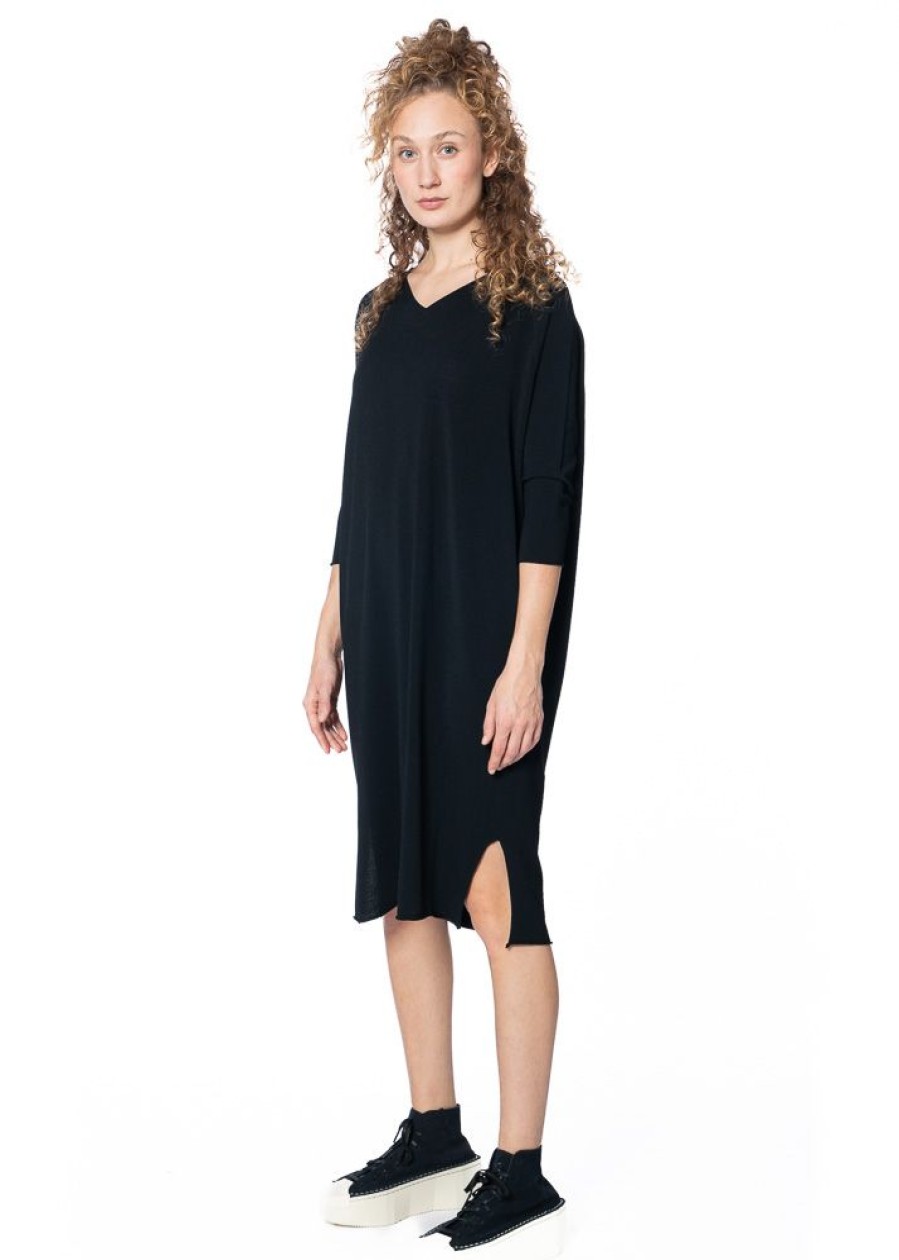 ANNETTE GÖRTZ Annette Gortz, Minimalistisches Strick-Sommerkleid Ibs Mit V-Ausschnitt New