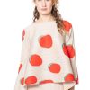 PLEATS PLEASE ISSEY MIYAKE Pleats Please Issey Miyake, Bluse Bean Dots Red Hot