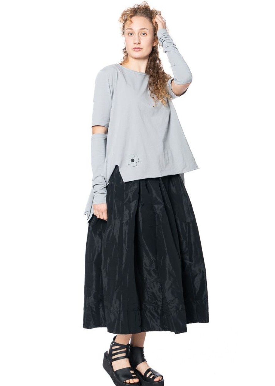 PLUSLAVIE Pluslavie Plu, Langer Rock Zum Knopfen Button Up Skirt Black Best