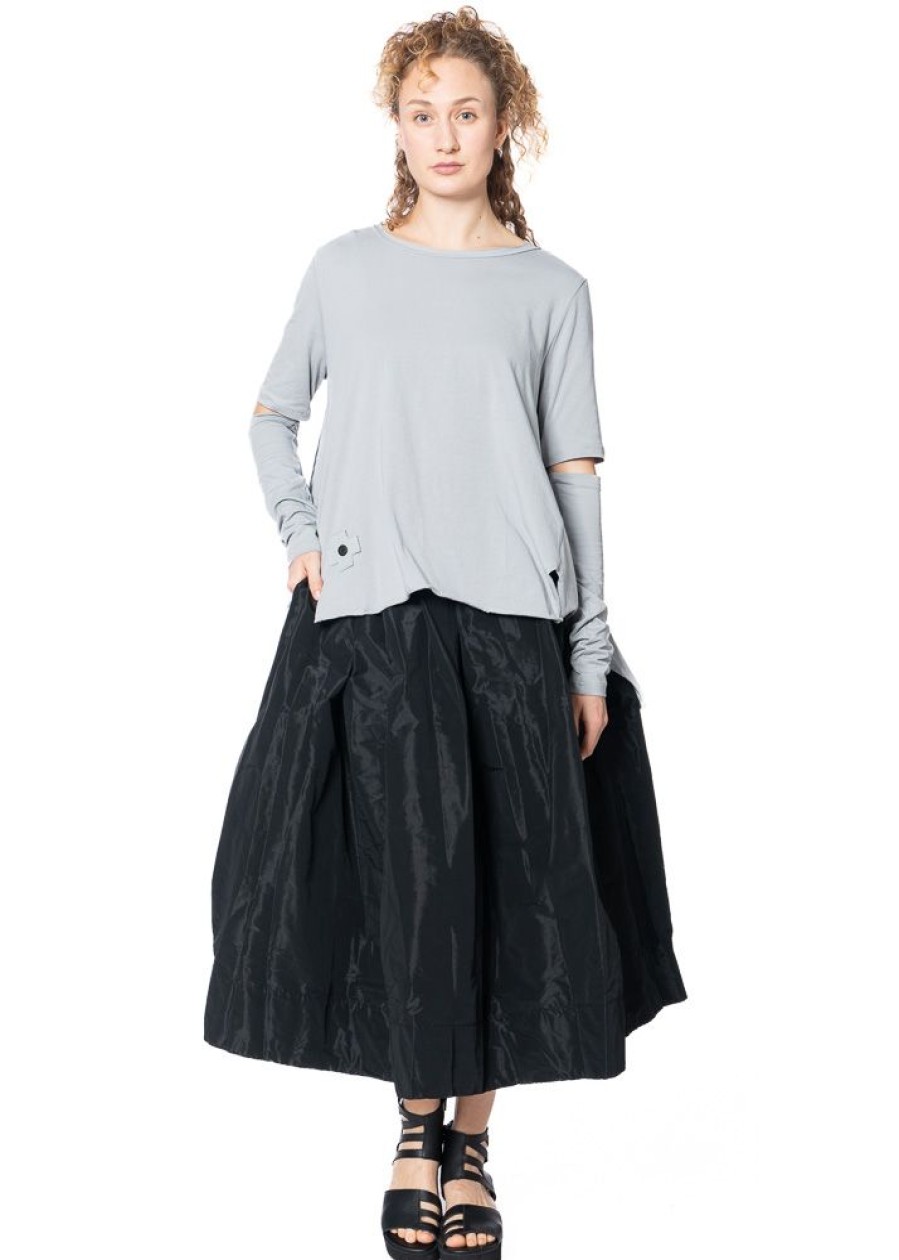 PLUSLAVIE Pluslavie Plu, Langer Rock Zum Knopfen Button Up Skirt Black Best