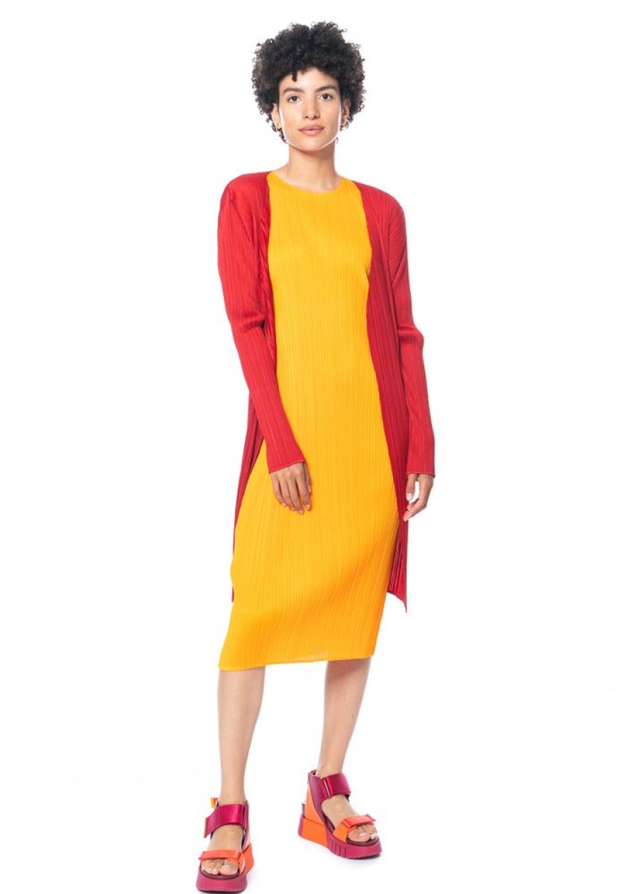 PLEATS PLEASE ISSEY MIYAKE Pleats Please Issey Miyake, Komfortables Kleid May In Orange Clearance