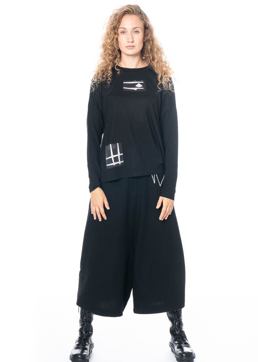 YUKAI Yukai, Culotte Aus Schurwolle Mit Interessantem Muster 164H3 Black Best