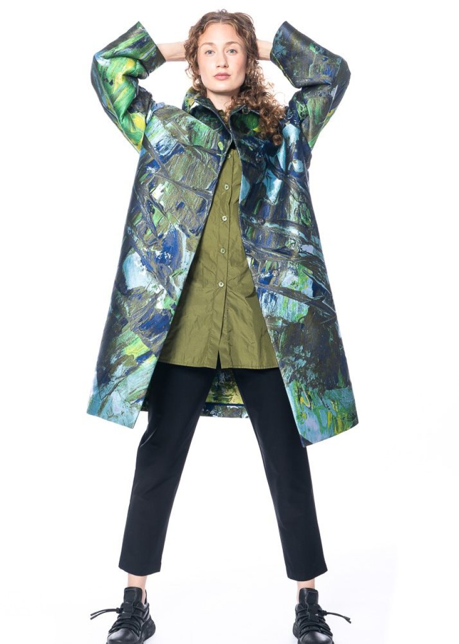 KATHARINA HOVMAN Katharina Hovman, Mantel Mit Kunstvollem Print Art Coat 236019 Clearance