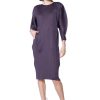 PLEATS PLEASE ISSEY MIYAKE Pleats Please Issey Miyake, Kleid Mit Ballonarmeln November Dark Purple Clearance