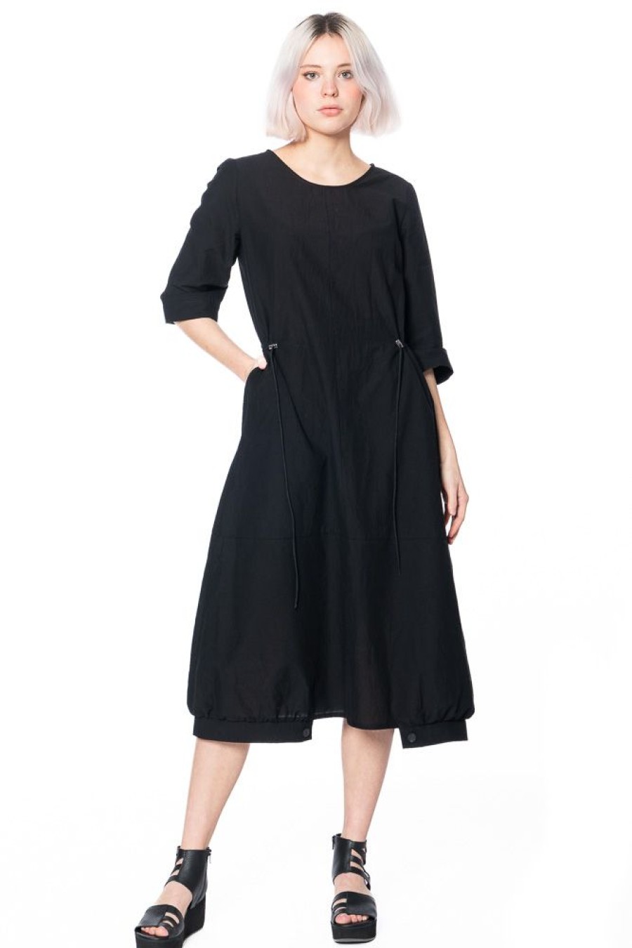 YUKAI Yukai, Leichtes, Minimalistisches Und Bequemes Sommerkleid Black Best