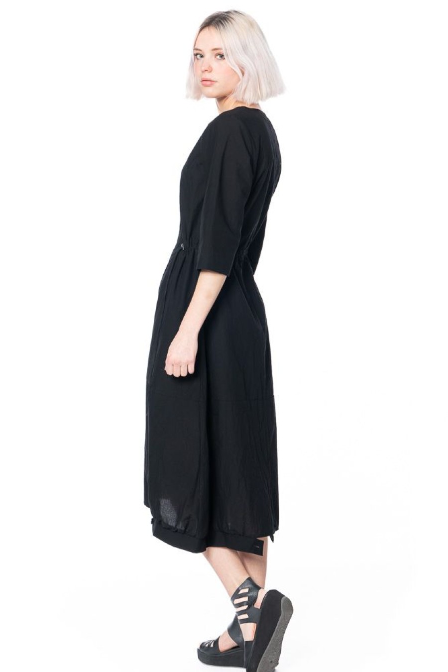 YUKAI Yukai, Leichtes, Minimalistisches Und Bequemes Sommerkleid Black Best