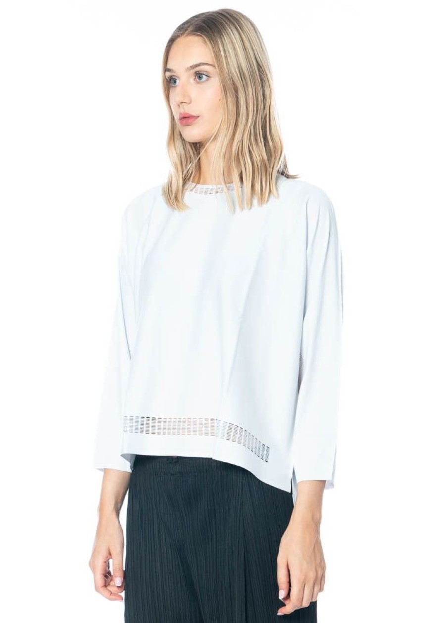 PLEATS PLEASE ISSEY MIYAKE Pleats Please Issey Miyake, Langarmeliges Shirt A-Poc Step In Pale Blue Online