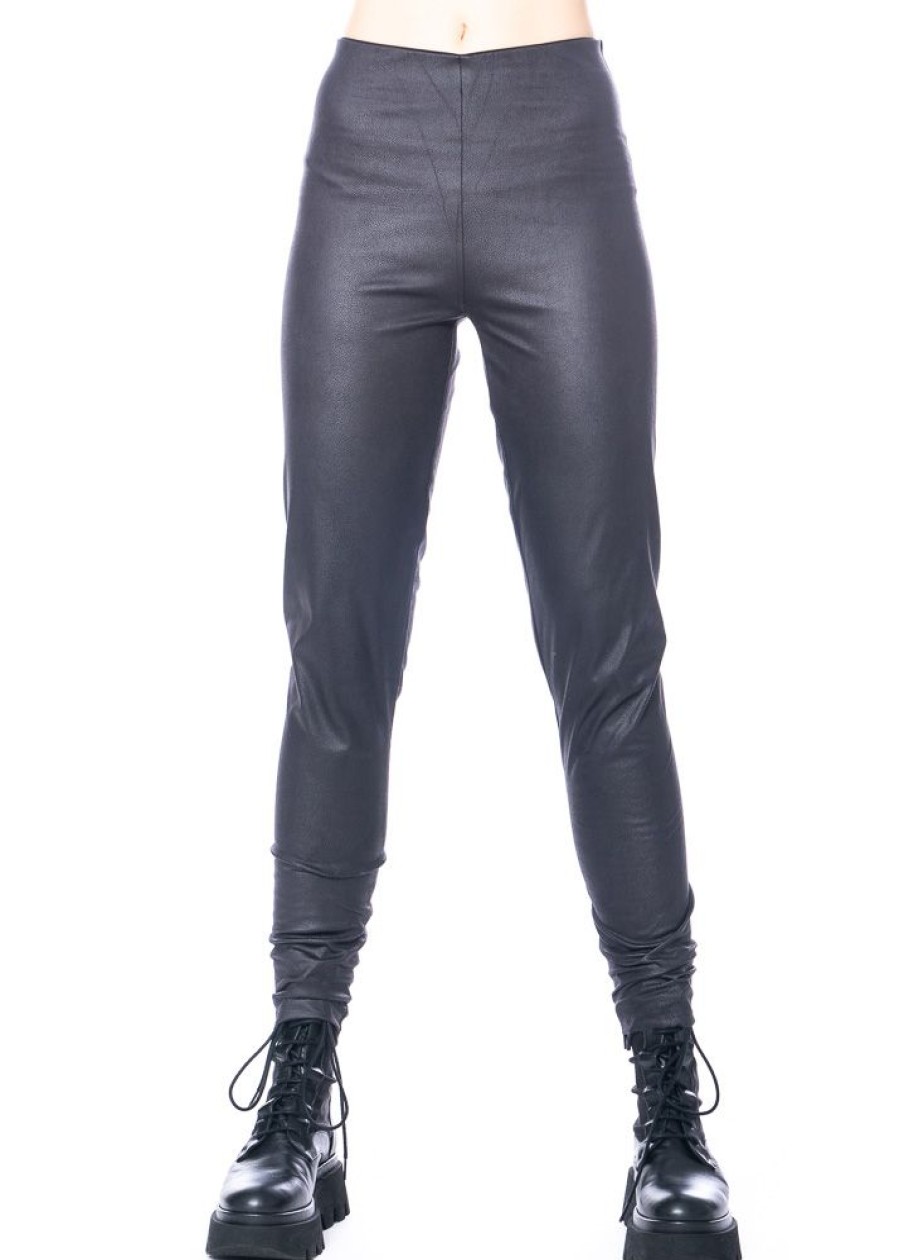 HINDAHL & SKUDELNY Hindahl & Skudelny, Leggings Aus Veganem Leder 223H01 Nero Hot